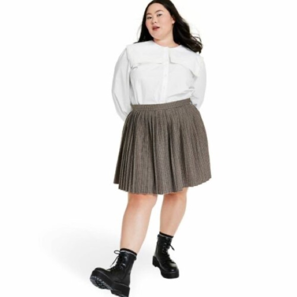 Target x Sandy Liang Checkered Pleated Mini Skirt